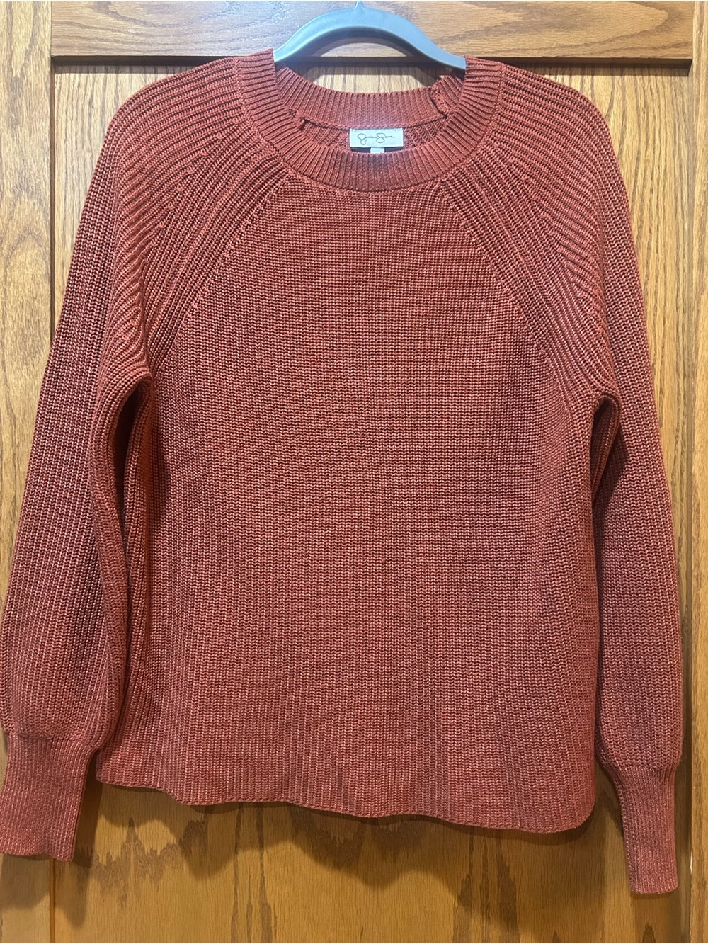 Jessica Simpson Rust Crewneck Ribbed Sweater